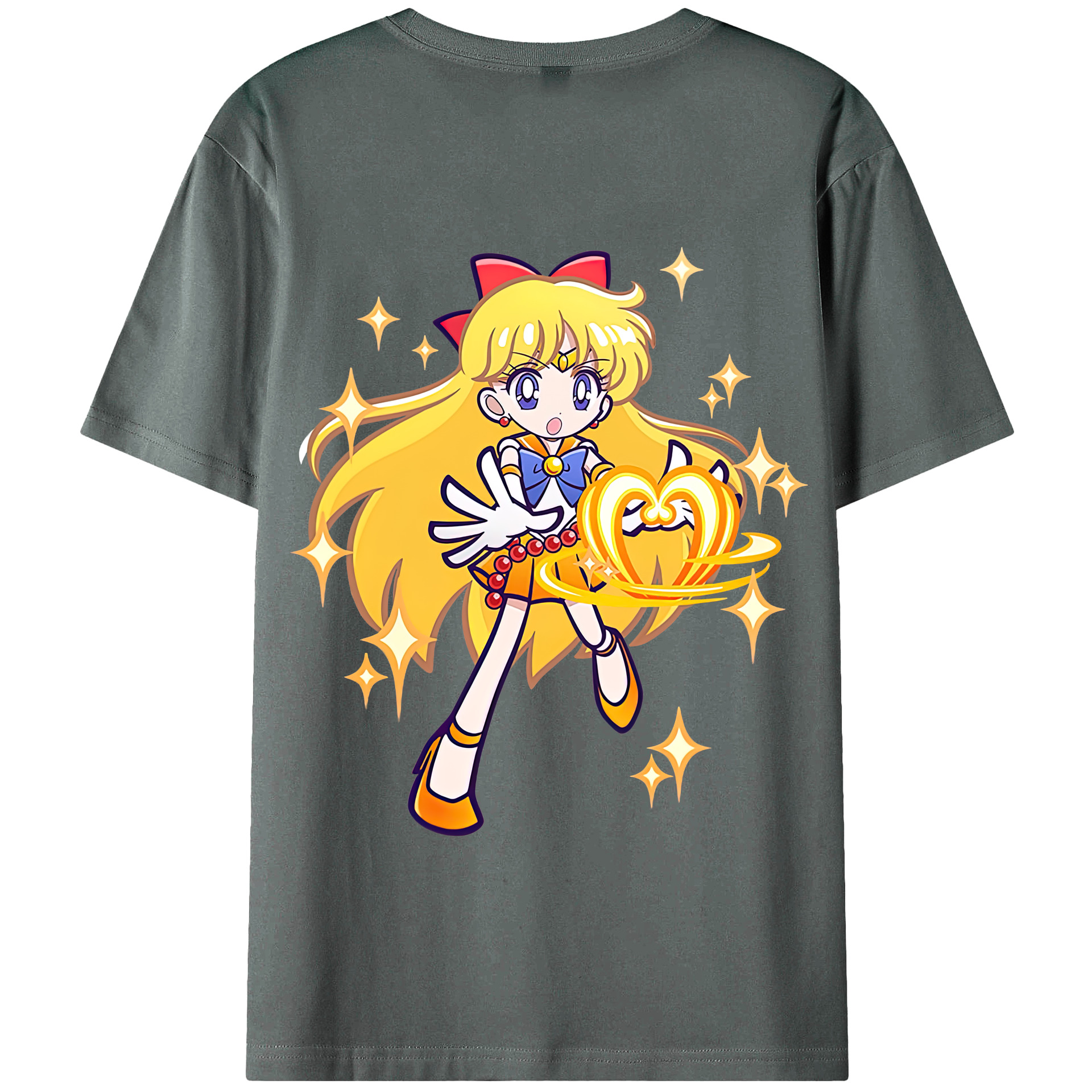 （画像用） 美少女戦士セーラームーン 愛野 美奈子 あいの みなこ Sailor Moon Aino Minako 綿100％半袖Tシャツ（背面プリント）